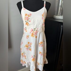 Old Navy Floral Mini Dress - Pink and Orange on Cream